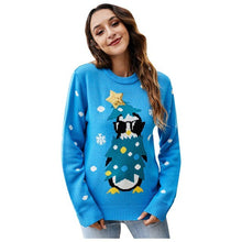Load image into Gallery viewer, Women's Ugly Christmas Little Snowflake Knitted Sweaters Dress And Christmas Tree Loose Knitwear Autumn Winter Soft Warm Jumper