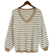 Load image into Gallery viewer, Women's V-neck loose Top Sweaters Spring Autumn Basic Knitting Warm Slim Sweater Solid Minimalist Large Size Tight-Fitting Tops