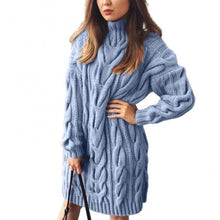Load image into Gallery viewer, Women's Winter Soild Cotton Knited Sli Fit Pullover Sweaters Female High Collar Long Sleeve Autunm Long Sweaters Plus Size 3XL
