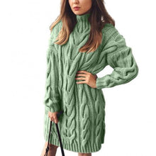 Load image into Gallery viewer, Women's Winter Soild Cotton Knited Sli Fit Pullover Sweaters Female High Collar Long Sleeve Autunm Long Sweaters Plus Size 3XL