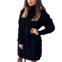 Load image into Gallery viewer, Women's Winter Soild Cotton Knited Sli Fit Pullover Sweaters Female High Collar Long Sleeve Autunm Long Sweaters Plus Size 3XL