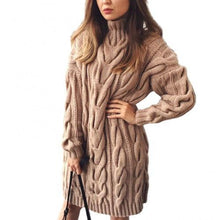 Load image into Gallery viewer, Women's Winter Soild Cotton Knited Sli Fit Pullover Sweaters Female High Collar Long Sleeve Autunm Long Sweaters Plus Size 3XL
