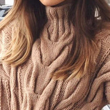 Load image into Gallery viewer, Women's Winter Soild Cotton Knited Sli Fit Pullover Sweaters Female High Collar Long Sleeve Autunm Long Sweaters Plus Size 3XL