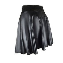 Load image into Gallery viewer, Womens PU Leather Miniskirts High Waist Casual Flared Pleated Latex A-Line Skirt Rave Dance Bottoms Sexy Clubwear Skirts