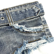Load image into Gallery viewer, Womens Pole Dance Shorts Summer Mid Waist Denim Shorts Clubwear Beachwear Casual Frayed Raw Hem Rave Short Jeans Hot Pants