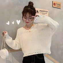 Load image into Gallery viewer, fall sweaters for women 2021 hot sale spring and autumn new fashion sexy v-neck loose top women Harajuku oversized sweater women