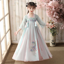 Load image into Gallery viewer, traditional Ancient chinese folk dance costumes girls children classical kids tang dynasty costume chinese hanfu clothing dress
