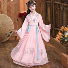 Load image into Gallery viewer, traditional Ancient chinese folk dance costumes girls children classical kids tang dynasty costume chinese hanfu clothing dress