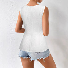 Load image into Gallery viewer, Summer Sleeveless Women&#39;s Solid Color Jacquard Camisole Pullover With Hollowed Out Top