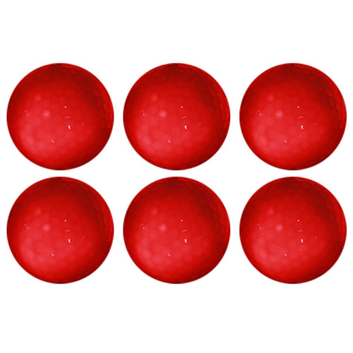 6PCS Synthetic Rubber LED Luminous Golf Ball Bright Attractive for Night Daytime TrainingRed
