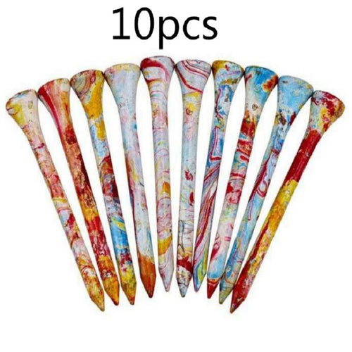 10pcs Wooden Golf Tees Golf Wood Tees Colorful Golf Wood Tees