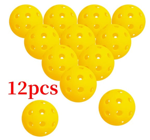 12pcs Pack USAPA Outdoor Pickleball Balls 40 Holes Training Tournament Pickleball Accessories 74mm Standard Pickle Ball