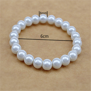 10 Pcs Imitation pearls Bracelet Set for Women Beaded Stretch Strand Bracelets for Bridesmaid,Bridal,Party Jewelry