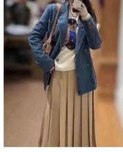 Load image into Gallery viewer, Tibetan Blue Denim Jacket For Spring And Summer