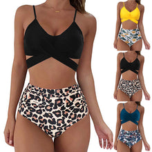Load image into Gallery viewer, Women Sexy Soild Print Bikini Set Push Up Bathing Swimwear