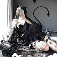 Load image into Gallery viewer, Sexy Lingerie Women Free Straight Into The Dark Japanese Kimono Sexy Bathrobe Cardigan Nightgown Passion Pajamas Set