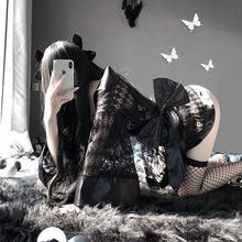 Load image into Gallery viewer, Sexy Lingerie Women Free Straight Into The Dark Japanese Kimono Sexy Bathrobe Cardigan Nightgown Passion Pajamas Set