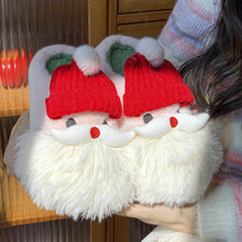 Load image into Gallery viewer, Cute Christmas Santa Claus Home Slippers Winter Warm Indoor Non-slip Floor Plush Shoes For Women
