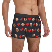 Load image into Gallery viewer, Personalized Face Photo Underwear  Custom Heart Boxer Briefs Custom Men Briefs Gift For Husband - Anniversary Gift For Dad