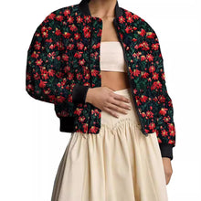 Load image into Gallery viewer, Women&#39;s Loose And Versatile Daisy Print Zipper Jacket