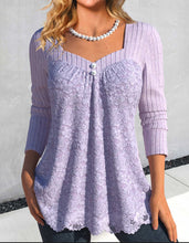 Load image into Gallery viewer, Square Collar Elegant Purple Top