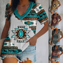 Load image into Gallery viewer, Ethnic Style Two Layers Collar Short Sleeve