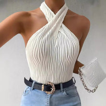 Load image into Gallery viewer, Fashionable Personalized Halter Knitted Short Top For Women