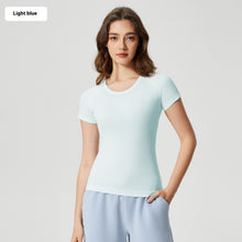 Load image into Gallery viewer, Women&#39;s Short Sleeve Round Neck Sports Running Fitness Top
