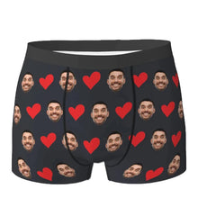 Load image into Gallery viewer, Personalized Face Photo Underwear  Custom Heart Boxer Briefs Custom Men Briefs Gift For Husband - Anniversary Gift For Dad