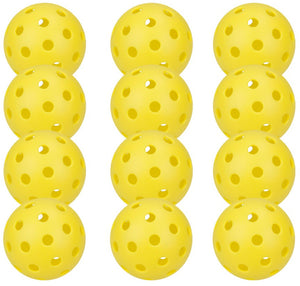 12pcs Pack USAPA Outdoor Pickleball Balls 40 Holes Training Tournament Pickleball Accessories 74mm Standard Pickle Ball