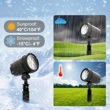 Load image into Gallery viewer, 2pc Dynamic LED Snowflake Christmas Light Projector, Weatherproof Outdoor Holiday Decoration, Adjustable Angle Festive Projection Lamp for Xmas and New Year