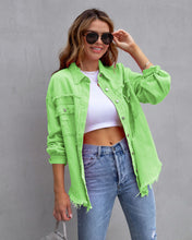 Load image into Gallery viewer, Fashion Ripped Shirt Jacket Female Autumn And Spring Casual Tops Womens Clothing