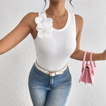 Load image into Gallery viewer, European And American Fashion Casual Three-dimensional Flower Decoration Sleeveless Top