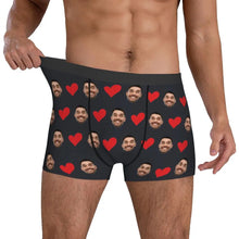 Load image into Gallery viewer, Personalized Face Photo Underwear  Custom Heart Boxer Briefs Custom Men Briefs Gift For Husband - Anniversary Gift For Dad