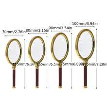 Load image into Gallery viewer, 70/80/90/100mm Handheld 10X Magnifier Magnifying Glass Loupe Reading Jewelry Elderly Reading Microscope Portable Eye Loupe Glass