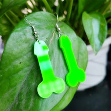Load image into Gallery viewer, 2pcs Creative Funny Acrylic dick shaped Men&#39;s  Abstract Non Mainstream Earrings Women&#39;s Personalized Jewelry Interesting Gift