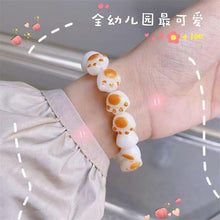 Load image into Gallery viewer, Cute cat claw hand string charcoal grilled finger soft gradient white jade Buddha bead plate play bracelet rosary ins girl heart bracelet