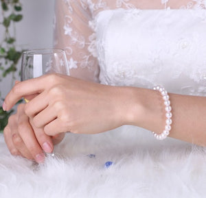 10 Pcs Imitation pearls Bracelet Set for Women Beaded Stretch Strand Bracelets for Bridesmaid,Bridal,Party Jewelry