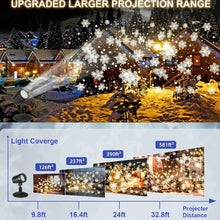 Load image into Gallery viewer, 2pc Dynamic LED Snowflake Christmas Light Projector, Weatherproof Outdoor Holiday Decoration, Adjustable Angle Festive Projection Lamp for Xmas and New Year