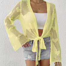 Load image into Gallery viewer, Cardigan Women&#39;s Clothes Lace-up Bow Bell Sleeve