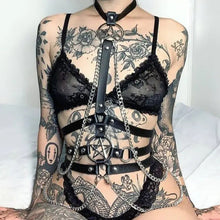 Load image into Gallery viewer, PU Material Chain Adjustable Leather Strap Binding Garment