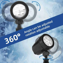 Load image into Gallery viewer, 2pc Dynamic LED Snowflake Christmas Light Projector, Weatherproof Outdoor Holiday Decoration, Adjustable Angle Festive Projection Lamp for Xmas and New Year