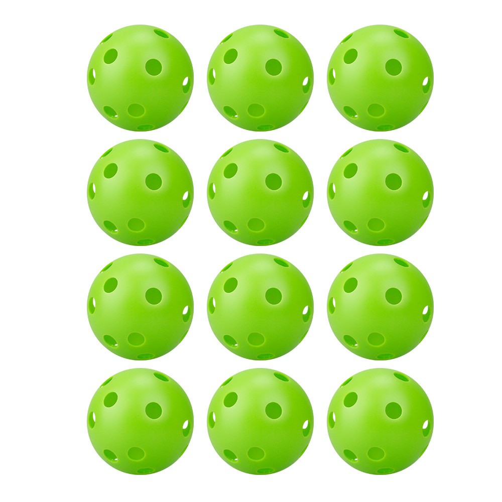 12pcs Indoor Pickleball Balls Paddle Ball 26 Holes USAPA Pickleball Sport Training Practice Plastic Pickleball Airflow Hollow Balls