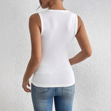 Load image into Gallery viewer, European And American Fashion Casual Three-dimensional Flower Decoration Sleeveless Top