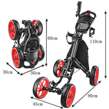 Load image into Gallery viewer, Foldable 4 Wheels Golf Trolley Golf Supplies
