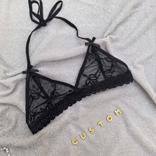 Load image into Gallery viewer, Custom Lingerie Set For Women Thong Panties Bra Set With Name Rhinestone Customized Thongs Personalized G-String Jewelry Gift