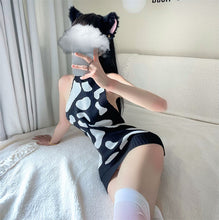 Load image into Gallery viewer, Japanese Girl Cow Print Short Skirt And Long Pajamas
