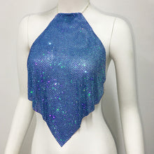 Load image into Gallery viewer, European And American Metal Sequins Sexy Suspenders Hot Girls Rhinestone Halter Spaghetti Straps Tops