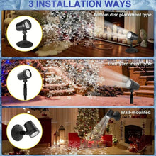 Load image into Gallery viewer, 2pc Dynamic LED Snowflake Christmas Light Projector, Weatherproof Outdoor Holiday Decoration, Adjustable Angle Festive Projection Lamp for Xmas and New Year