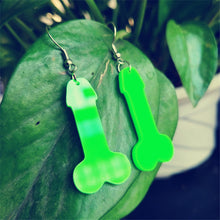 Load image into Gallery viewer, 2pcs Creative Funny Acrylic dick shaped Men&#39;s  Abstract Non Mainstream Earrings Women&#39;s Personalized Jewelry Interesting Gift
